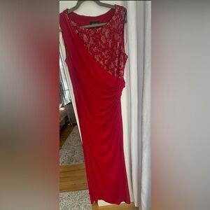 R&M Richards One Shoulder Red Lace Dress